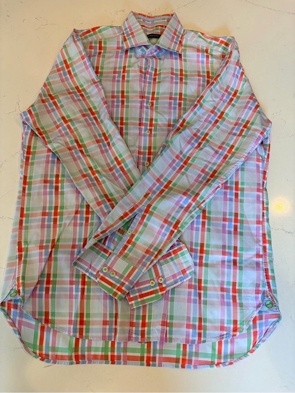 Hammer Made Men's Multicolor Plaid Dress Shirt - Classic Button-Up